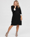 Made in Italy CORSO VERCELLI Black Maternity Dress with Contrasting Cuffs